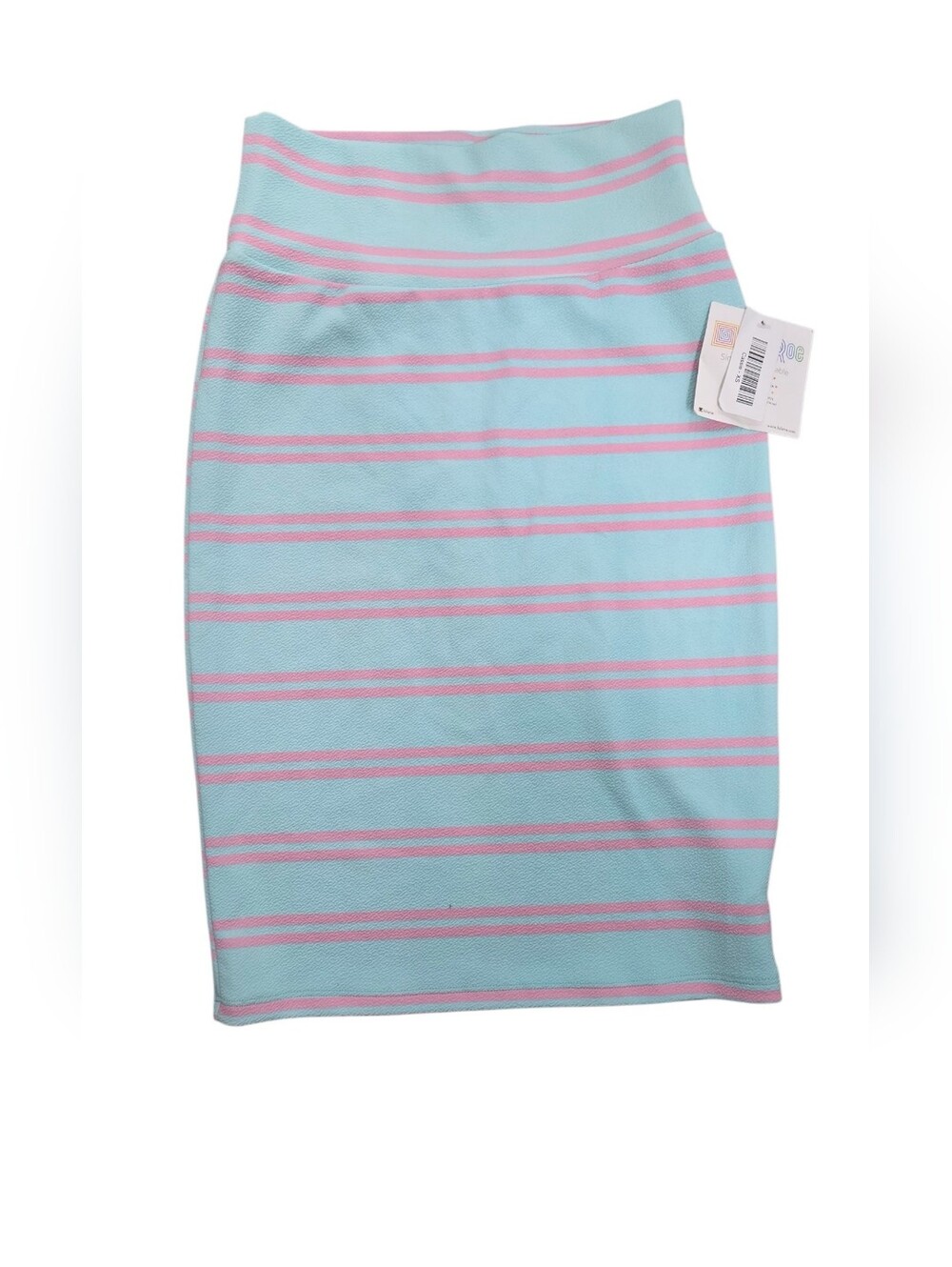 LuLaRoe Size XS Cassie  Aqua and Pink Striped Pencil Skirt NWT